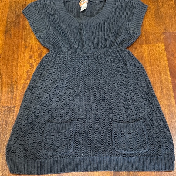 Y2K Mudd Stylish Heather Gray Knit Sweater Dress - Picture 2 of 5